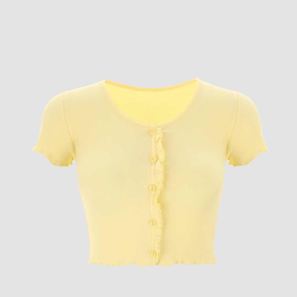 NWT! Cider yellow pastel ribbed crop top